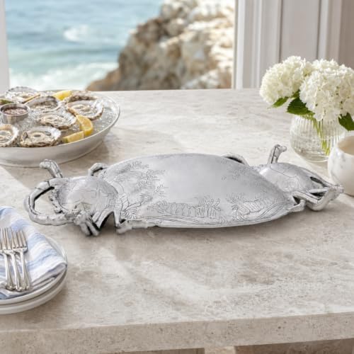 Arthur Court Crab Platter - Premium Aluminum Coastal Serveware for Entertaining - 24 x 13.5 Inches - Image 6