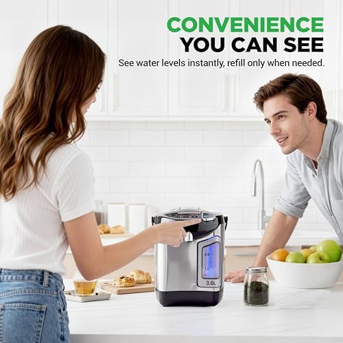 NutriChef Electric Water Boiler and Warmer - 3L/3.17 Qt Stainless Steel Electric Hot Water Dispenser w/Rotating Base, Auto Shut Off, Safety Lock, Instant Heating for Coffee & Tea (NCHUB13) - Image 6