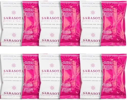 Coffee Packets – Gourmet Jamaican Me Crazy Flavored Medium Roast Ground Coffee, Low Acid Mold Free 2 oz Packs for 12 Cup Brewers, Pre-Measured Fractional Packs, 12 Count Box – Sarasota by SarasotaCoffeeTeaCo