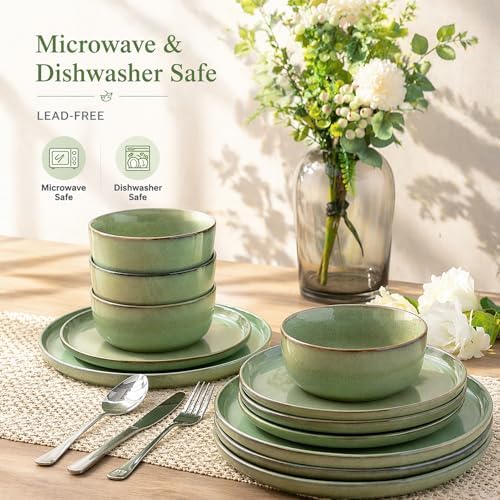 GBHOME Dinnerware Sets for 8, 24 Pieces Ceramic Plates and Bowls Set - Image 7