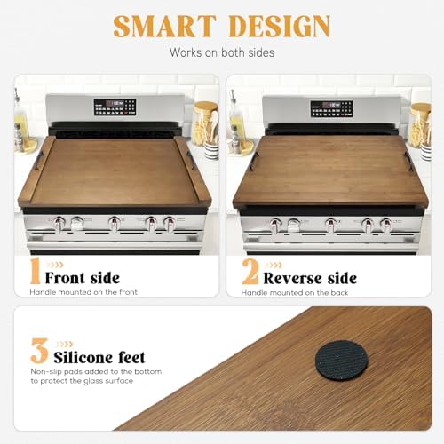 GASHELL Noodle Board Stove Cover with Handles for Electric, Gas Stove Top - Image 5