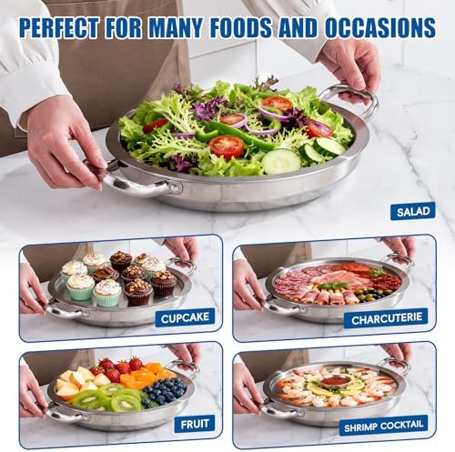 2-Set Shrimp Cocktail Serving Dish with Ice Tray, Cold Chilled Serving Tray - Image 3