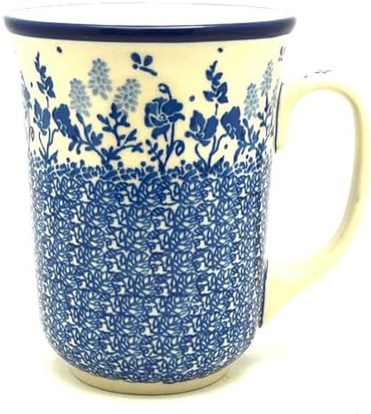 Polish Pottery Mug - 16 oz. Bistro - Bluebonnet by Polish+Pottery+Gallery