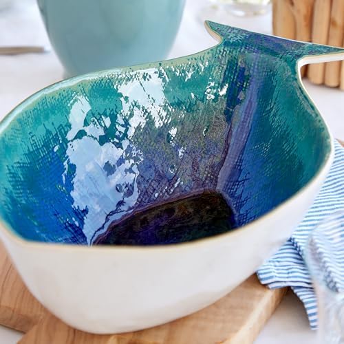 Casafina Ceramic Stoneware 62 oz. Dourada Serving Bowl (Seabream) - Dori Collection, Atlantic Blue | Microwave & Dishwasher Safe Dinnerware | Food Safe Glazing | Restaurant Quality Serveware - Image 4