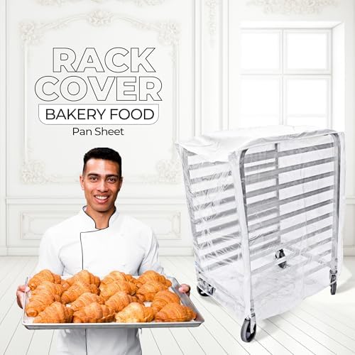 Bakery Food Pan Sheet Rack Cover | Size: 23"W x 28"L x 33"H | Material: Heavy-duty Nylon | Zippers:2 | Color:White | Pack of 1 - Image 2