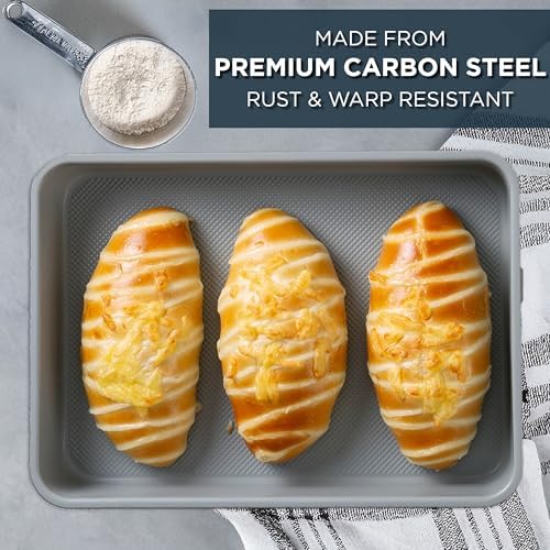 Country Kitchen Nonstick Stackable Bakeware Set - Durable, Easy Release Baking Set, Navy, 6 Pcs - Image 3