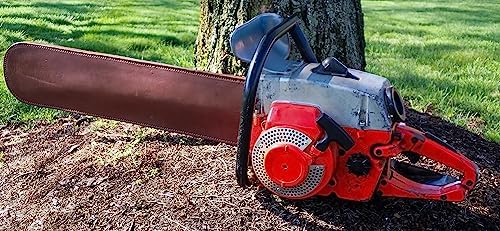 Leather Chainsaw BAR Cover Scabbard with Wrench Holder 28" - Image 6