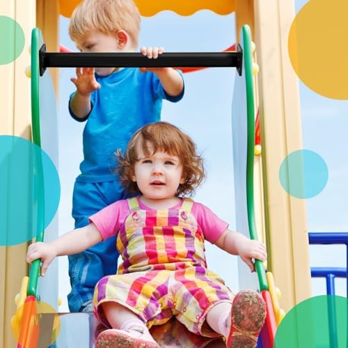 Dunzy 12 Pack Monkey Bars Swing Set Accessories Rods Playset Ladder Rungs Hardware Kit Steel Monkey Bar with Screws for Backyard Playground Equipment Mounting Plates(16.5 Inch,Black) - Image 4