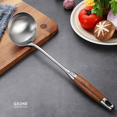 Soup Ladle,304 Stainless Steel Cooking Ladle with Wooden Handle,14.6Inch - Image 5