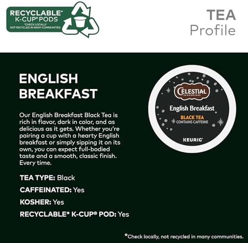 Celestial Seasonings English Breakfast Black Tea, Single-Serve Keurig K-Cup Pods, 96 Count - Image 4