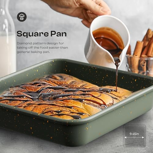 12-Piece Nonstick Baking Set, Non-Toxic Bakeware Set - Ceramic Coated Green - Image 6
