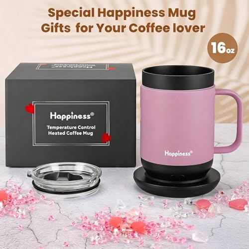 Happiness Self-Heating Coffee Mug,16oz Temperature Control Smart Cup - Image 2