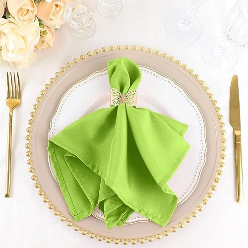 100 pcs 17-Inch Apple Green Polyester Table Napkins Reusable Washable Wedding Party Dinner Linens Tableware Supplies - Image 5