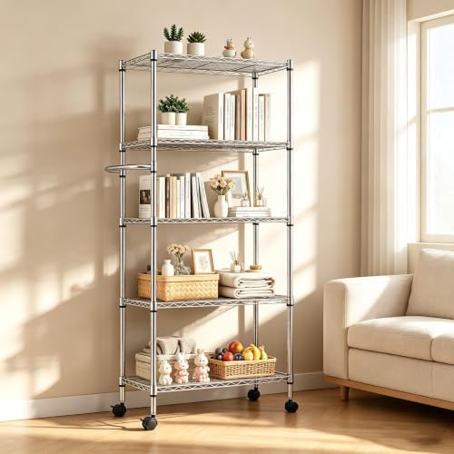 5-Tier Steel Wire Storage Shelving Unit by Unknown
