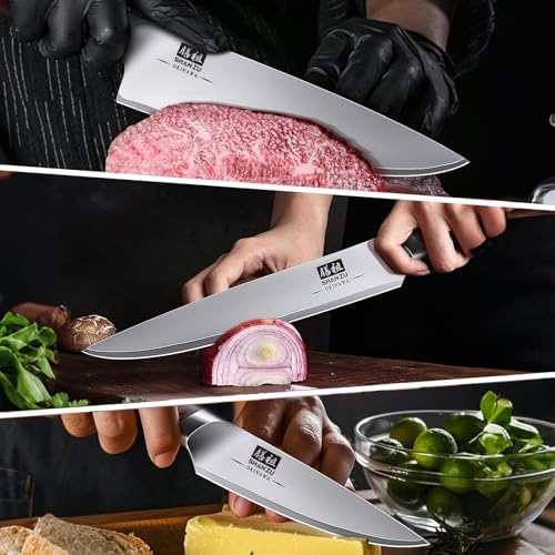 SHAN ZU Japanese Knife Set 3 PCs, 10Cr15Mov High Carbon Stainless Steel - Image 6