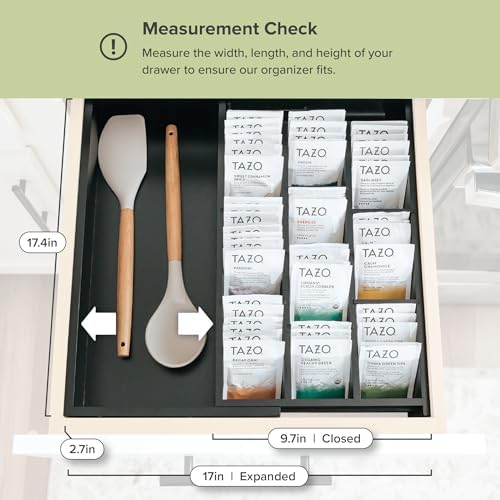 KitchenEdge Tea Bag & Coffee Pod Organizer, 9.7-17 in, Black Bamboo - Image 4