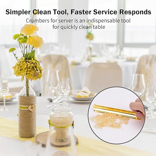 Crumbers for Servers, Restaurant Crumb Sweepers, Crumb Cleaner Curved, Table Debris Crumb Scraper Serveware, Stainless Steel Table Crumber Tool for Waiters, Waitresses and Servers (10 PACK, Gold) - Image 7