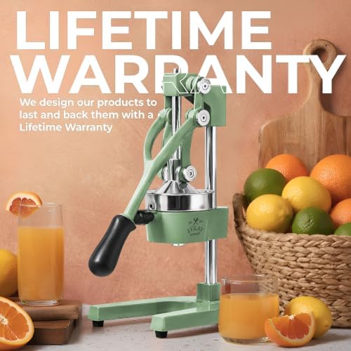 Zulay Kitchen Cast Iron Juicer, Orange Manual Juicer, Citrus Press, Sage - Image 6
