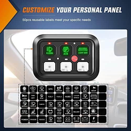 Nilight 6 Gang Switch Panel System Integrated Circuit Control 12V Toggle - Image 2