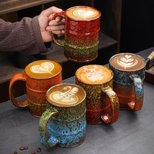 Coffee Mug,20 Oz Coffee Cups Ceramic Tea Cup Large Coffee Mug for Office and Home - Dishwasher and Microwave Safe Novelty Coffee Mug(2, Red and Green) - Image 5