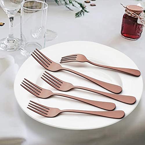 LIANYU Copper Silverware Flatware Set, 20 Piece Stainless Steel Cutlery Set - Image 4