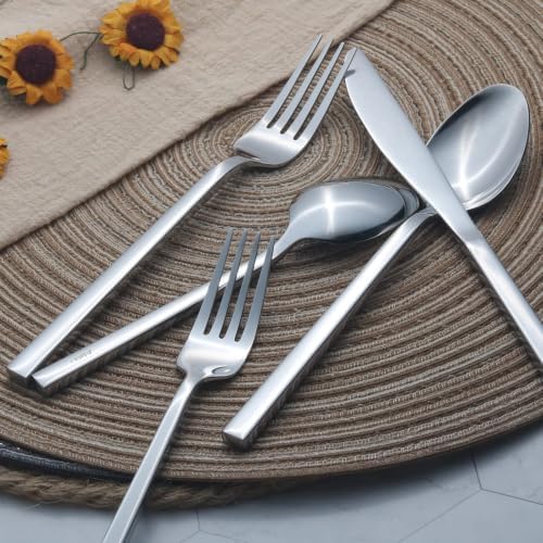 Alata Cube 40-Piece Forged Stainless Steel Mirror Flatware Set for 8 - Image 5