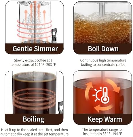 Commercial Coffee Urn Hot Beverage Dispenser Hot Chocolate Maker 26L 170Cup - Image 6