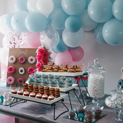 Czlizdyt Extra Large 3 Tier Serving Tray Set, 24x22x9.7 inch Cupcake Fruit Cookie Dessert Table Display Stands Melamine Tiered Platters Food Trays for Party Buffet Entertaining, White - Image 5