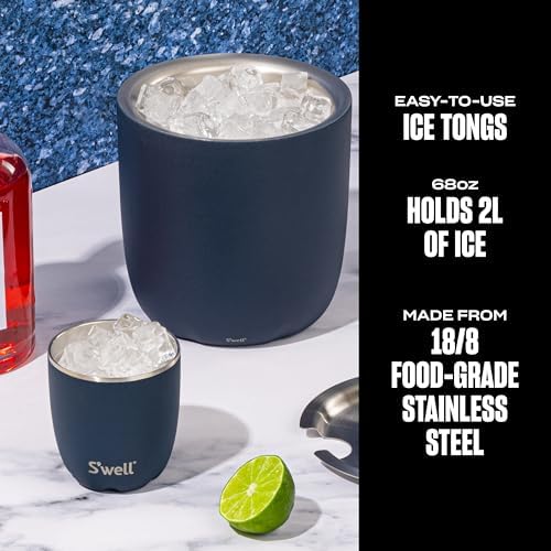 S'well Ice Bucket with Tongs, 68oz, Azurite (Pack of 4) - Image 2