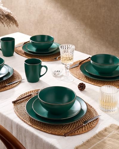 Famiware Venus Dinnerware Sets with Mugs, Ceramic Plates and Bowls for 4 - Image 2