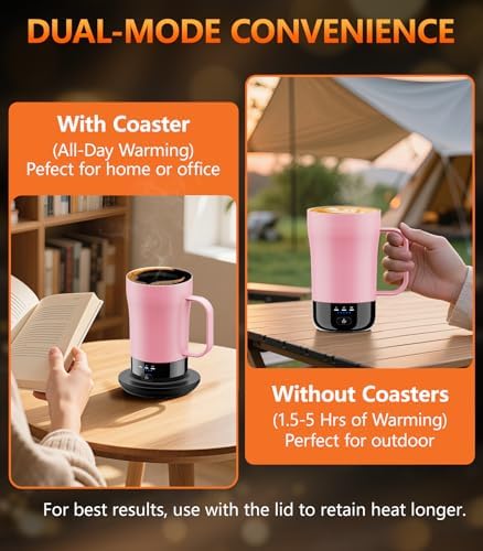 Self-Heating Coffee Mug, 14oz Heated Coffee Mug - Rechargeable Temperature Control Coffee Mug Keep Coffee Hot, Smart Mug Great Gift for Coffee Lovers & Slow Sippers - Image 3