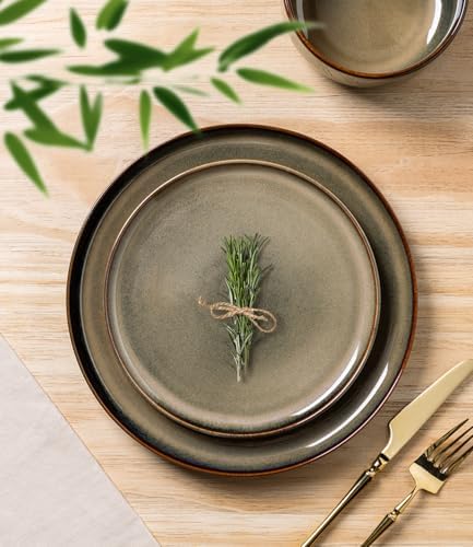 TheTerra Ceramic Dinnerware Set for 8, 24-Piece Plates and Bowls Set - Image 2
