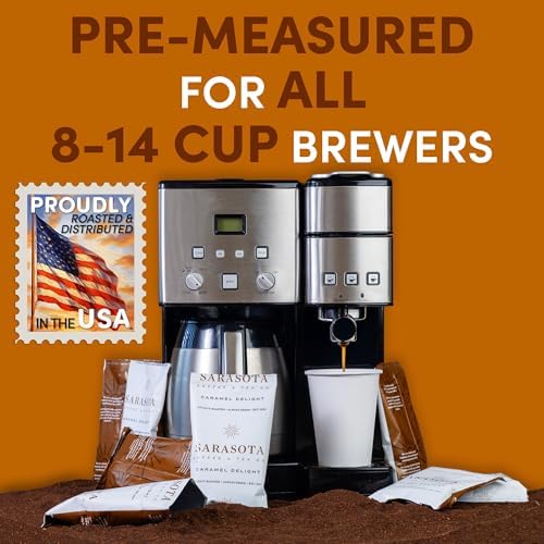 Coffee Packets – Salted Caramel Flavored Ground Coffee Packs | Gourmet Medium Roast, Low Acid Mold Free Pre-Measured Pouches for 12 Cup Brewers | 2 oz Single-Pot Bags, 36 Count – Sarasota Coffee - Image 4