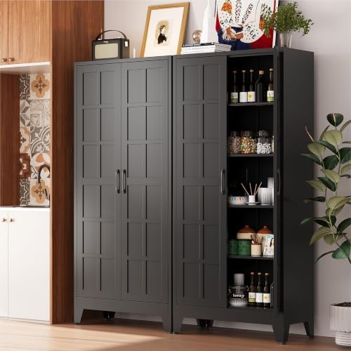 COFaR 71" Black Metal Storage Cabinet with Doors for Office and Garage by COFAR