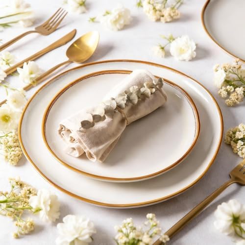 AmorArc Ceramic Dinnerware Sets for 6, 18Pcs Plates and Bowls Sets Dishes - Image 3