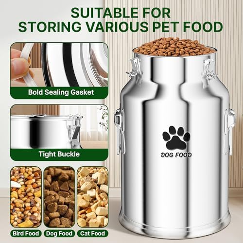 45LBS Stainless Steel Dog Food Container, Large Metal Dog Food Storage Container - Image 3