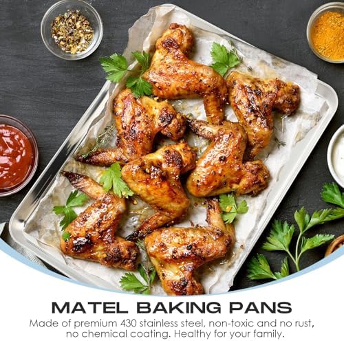 12 Pcs Metal Trays Stainless Steel Sheet Pan Baking Trays,16 X 12 X 1 Inch - Image 6