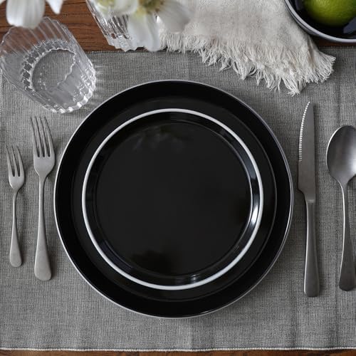Famiware Saturn Dinnerware Sets, Ceramic Plates and Bowls for 4 with Trim - Image 3