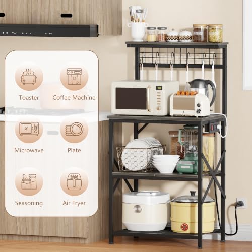 Furologee Kitchen Bakers Rack with Power Outlet, 22-Inch Microwave Stand - Image 5