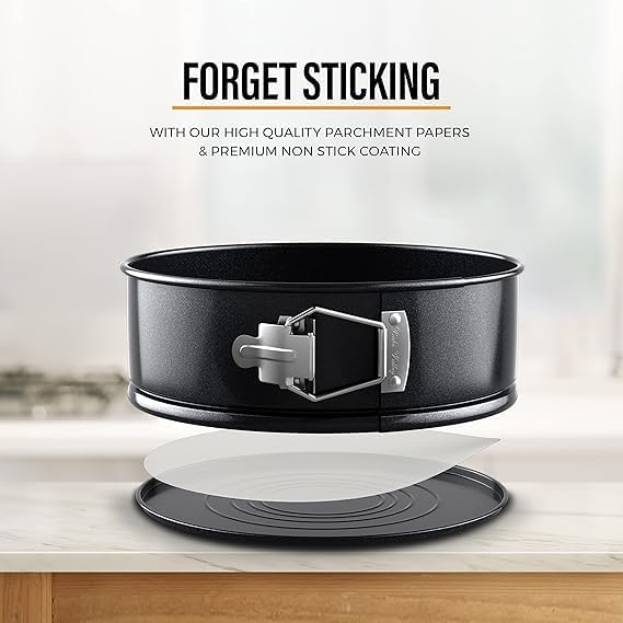 Springform Cake Tins for Baking - Round Cake Tin Set with Baking Accessories for Home Bakers – Leak-Proof & Non-Stick 6 & 8 Inch Cake Tin, 7cm Deep– Ideal for Birthday & Wedding Cakes - Image 4
