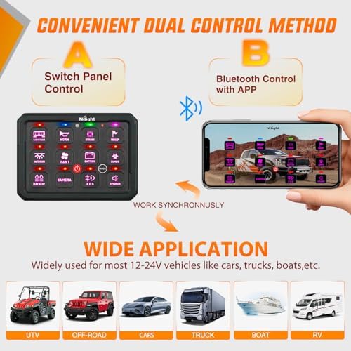 Nilight 12 Gang Switch Panel APP RGB 12V 24V Circuit Control System 4-Mode - Image 3