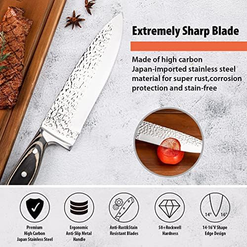 15 Pieces Kitchen Knife Set with Block and Sharpener Gray - Image 6