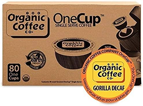 The Organic Coffee Co. Compostable Coffee Pods - Gorilla Decaf (80 Ct) K Cup Compatible including Keurig 2.0, Medium Roast, Swiss Water Processed, USDA Organic, (Pack of 2) - Image 6