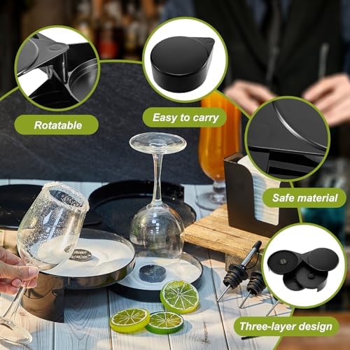Mifoci Plastic Bar Caddy & 3 Tier Glass Rimmer Set, Bar Accessories - Image 4