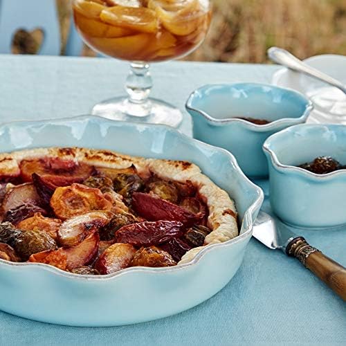 Casafina Ceramic Stoneware 11" Pie Dish - Cook & Host Collection, Robin's Egg Blue | Microwave & Dishwasher Safe Dinnerware | Food Safe Glazing | Restaurant Quality Serveware - Image 4
