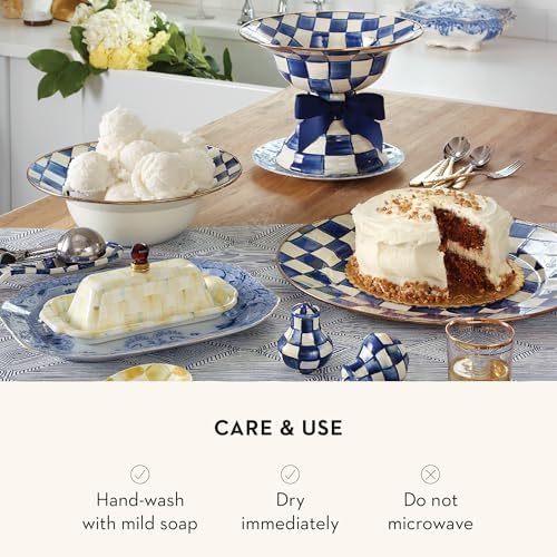 MACKENZIE-CHILDS Enamel Serving Bowl, Serveware and Kitchen Decor, 40-Ounce Capacity, Blue-and-White Royal Check - Image 5