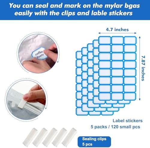 400-Pack Reclosable Large Mylar Bags for Food Storage 6" x 9" Stand Up Pouch Bags in Bulk Resealable Smell Proof Aluminum Silver Foil Bags with Clear Window Kitchen Storage Edible Packaging - Image 4
