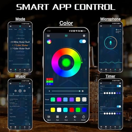 LED Lighted Liquor Bottle Display Shelf, 3 Tiers 24 Inch Bar Bottle Display Shelf with Remote and App Control for Home Bar Party Whiskey Wine Coffee Syrup Water Bottles Display - Image 3