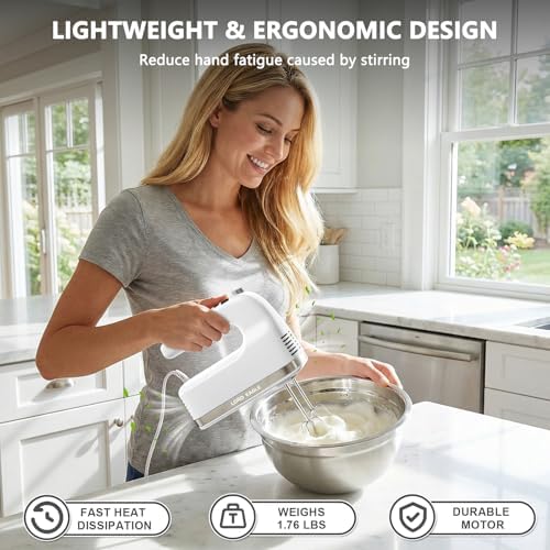 Lord Eagle 9-Speed Digital Hand Mixer Electric Handheld, 500W DC Motor - Image 6