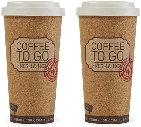 Life Story 2 Pack Corky Cup, 16 Oz Reusable Insulated Travel Mugs, Brown by LifeStory